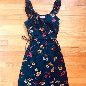 Floral midi wrap dress